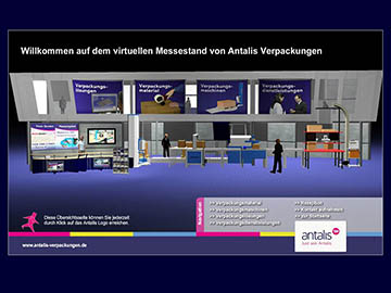 Virtueller Messestand, Flash, Html, Bildergalierie, Prospektständer, Rezeption, 3D Modelle